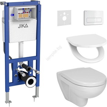 Jika Подвесно wc + тоалетна седалка lyra + бутон dual + вграден модул + уплътнителна подложка (setlf0187)