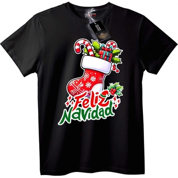 NOONEBRAND Тениска Весела Коледа Feliz Navidad - 5XL, White