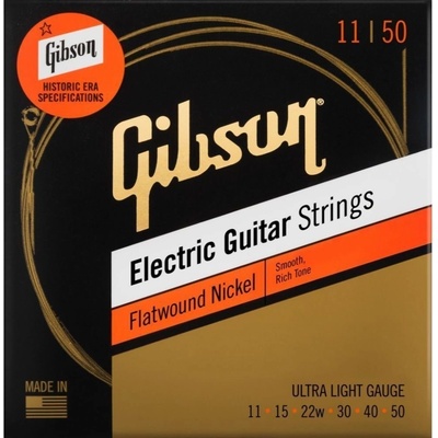 Gibson Flatwound Electric Guitar Strings Ultra Light