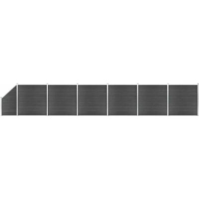 Nabytek XL Set plotového dílce WPC 1138 x (105–186) cm černý