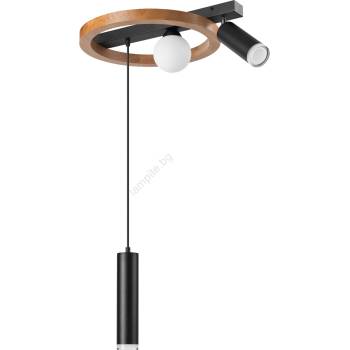 Image 1 of LAMKUR Пендел OTIS 1xG9/5W/230V + 2xE27/15W/230V дъб (LA49113)