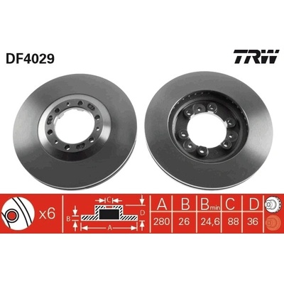 Brzdový kotúč TRW DF4029