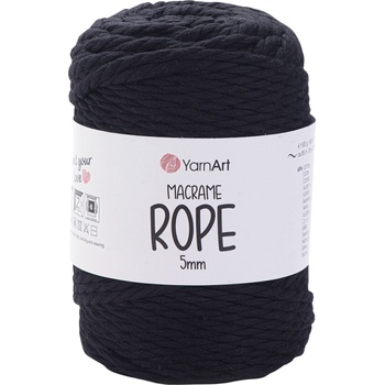 YARNART Macrame Rope 5 mm 85 m 750 Black юта (Macrame Rope 5 mm 750)