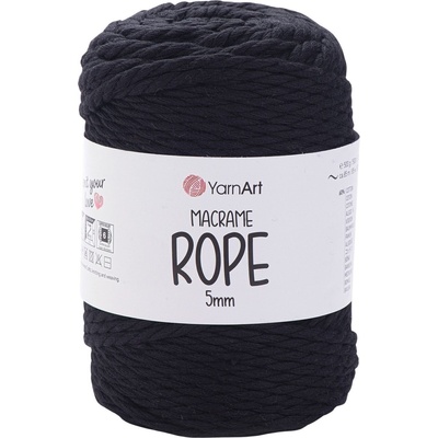 YARNART Macrame Rope 5 mm 85 m 750 Black юта (Macrame Rope 5 mm 750)