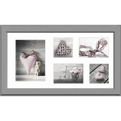 STYLER Рамка за 5 снимки Malmo 27 x 51 см сива (RA-13914)