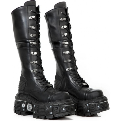 New Rock topánky kožené Itali Negro čierna