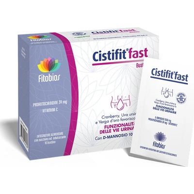 Fitobios Cistifit Fast - Бързо облекчение при първи симптоми на инфекции на пикочните пътища, 10 сашета (430369 FITO)