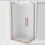 Mexen Velar Duo плъзгаща се душ кабина 90 x 80 см, мъгла, полирана мед - 871-090-080-32-65 (871-090-080-32-65)