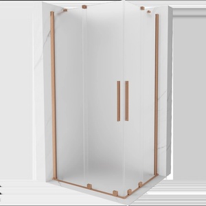 Mexen Velar Duo плъзгаща се душ кабина 90 x 80 см, мъгла, полирана мед - 871-090-080-32-65 (871-090-080-32-65)