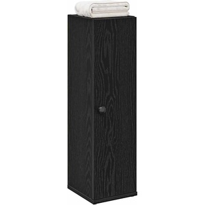vidaXL Шкаф за баня с държач за ролки, черни, 20, 5x22x72 см (858516)