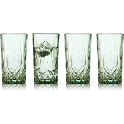LYNGBY GLAS sklenic Highball Sorrento zelené 4 x 380 ml