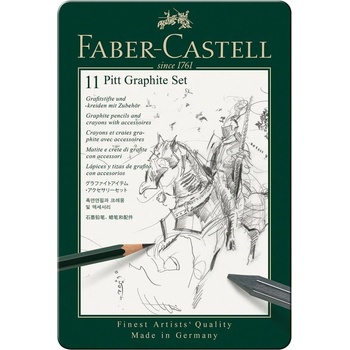 Faber-Castell Комплект моливи Pitt Graphite, 11 броя в метал (1015130017)