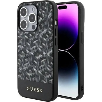 GUESS Кейс Guess GCube Stripes MagSafe за iPhone 15 Pro, черен (KXG0079587)