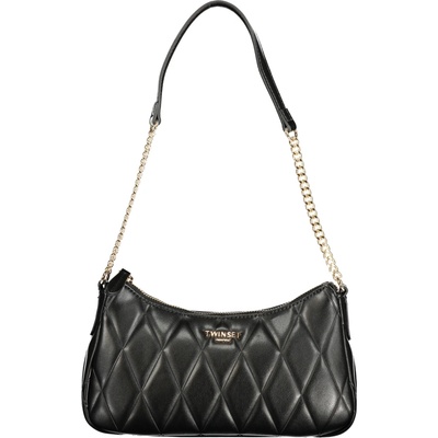 Twinset Elegantná dámska kabelka cez rameno 261TB7284_NE00006 Čierna s Reťazovou Rukoväťou 26x14x5 cm čierna
