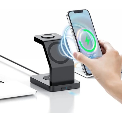 Base Настолно безжично зарядно устройство за телефон - Черен 20210835822 (369825_Черно)