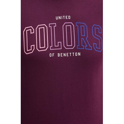 United Colors of Benetton Памучна тениска United Colors of Benetton в лилаво с принт 3I1XU1096 (3I1XU1096)