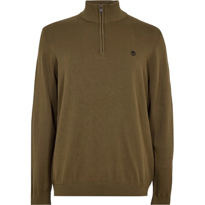 Timberland Men's Cotton 1/4 Zip Fleece - Dark Olive