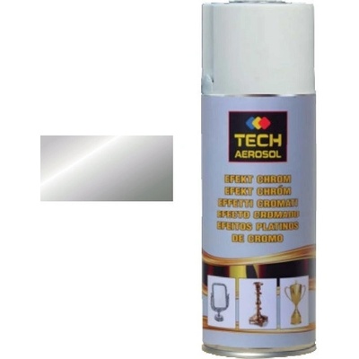 TECH Farba v spreji s chrómovým efektom strieborná 400 ml