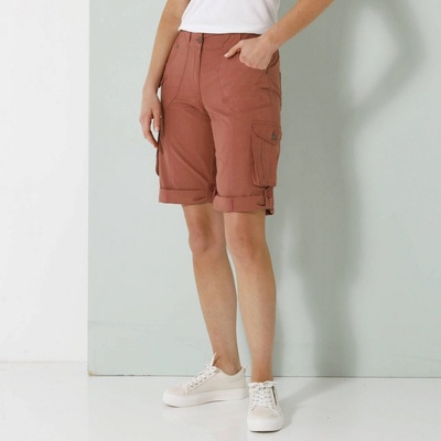 Bermudy s kapsami a nohavicemi na ohrnutí terakota