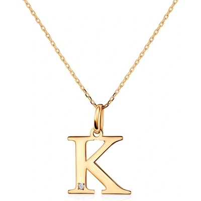 SAVICKI Колие с буквата К Savicki: злато, диамант