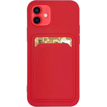 HQWear Силиконов кейс с отделение за карти HQWear за iPhone 12 Pro Max, Червен (KXG0021094)