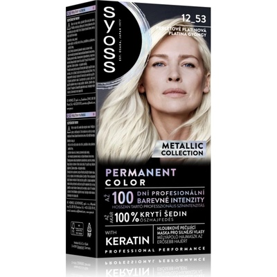 Syoss Color Metallic Collection перманентната боя за коса цвят 12_53 Platinum Pearl