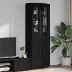 vidaXL Висок шкаф FLORIN 60 x 35 x 182 см Черно Инженерна дървесина (3397915)