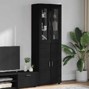 vidaXL Висок шкаф FLORIN 60 x 35 x 182 см Черно Инженерна дървесина (3397915)
