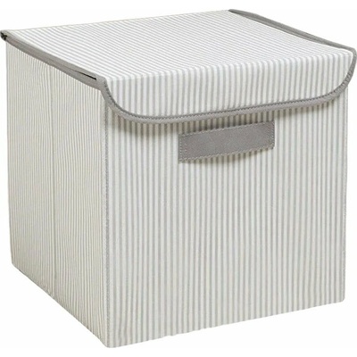 Mioli Decor úložný box s vekom 30 x 30 x 30 cm sivý