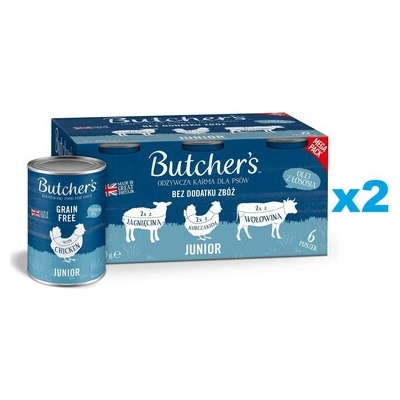 Butcher's Original Junior Recipe in jelly Mix príchutí 12 x 400 g