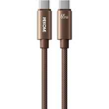 Wekome WDC-64 opletaný nabíjací a dátový USB-C na USB-C 1,2m hnědý