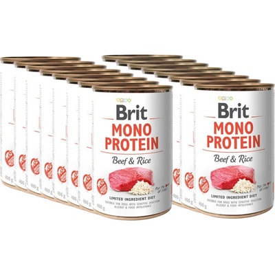 Brit Mono Protein Hovädzie mäso a hnedá ryža 18 x 400 g