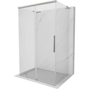 Mexen Rox-3S L душ кабина с 3 стени, плъзгащи се, 120 x 90 см, прозрачна, матиран никел - 8C2L-120-090-97-00-3S (8C2L-120-090-97-00-3S)