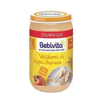 Bebivita Био каша Bebivita, Ябълки и банан с пълнозърнести култури, 250гр, 4018852029250