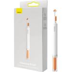 BASEUS Четка за почистване на електроника BASEUS Cleaning Brush, бяла, сгъваема, 3 измиващи се накрайника, гъба, голяма и малка четка, за слушалки, клавиатури и лаптопи (BASEUS_NGBS000002)