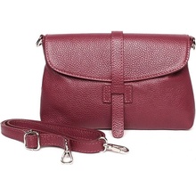 Dámská kožená kabelka na rameno do ruky/crossbody no. 222 vínová