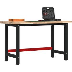 vidaXL Работна маса, 140x60x83 см, масивно дърво акация, правоъгълна (3309673)