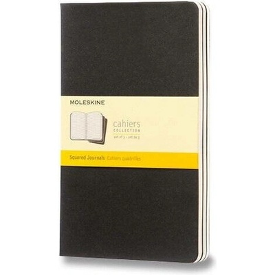 Moleskine Sešity Cahier A5 čtverečkovaný 3 ks černé