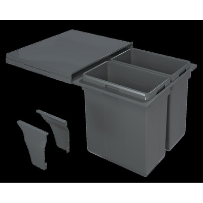 Wireli Odpadkový 2-kôš Elegancia, 2 x 35 l, K60-sivý plast
