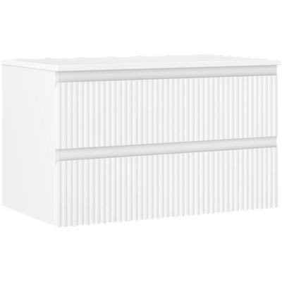 Mexen Rivel шкаф баня под мивка 80 см с плот, 2 чекмеджета, оребрен, бял мат - 91A20-08047-2-BFFC01 (91A20-08047-2-BFFC01)