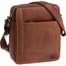 Sendi Design pánska kožená taška crossbody T-737 koňaková