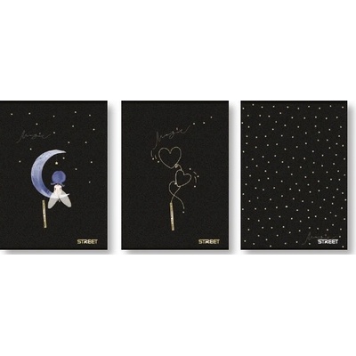 STREET Тетрадка Street, А4, широки редове, 54л, Black&Gold (30026-А-BALCK/GOLD)