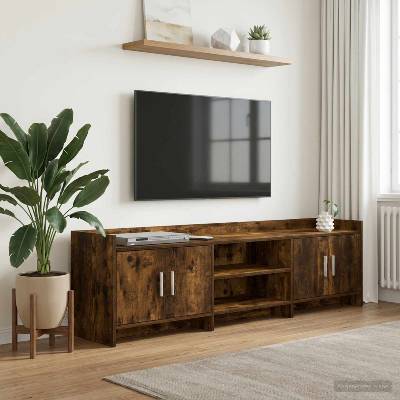 vidaXL ТВ шкаф 168 x 33 x 47 см Опушен дъб Инженерна дървесина (8011183)