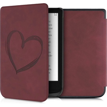 KW Mobile Brushed Heart KW5022804 pre Pocketbook 616/617/627/628/632/633 tmavo červené