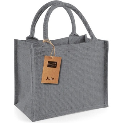 Westford Mill Jutová mini dárková taška WM412 Graphite Grey 26 x 22 x 14 cm