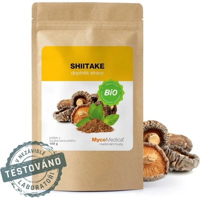 MycoMedica Shiitake Húževnatec jedlý prášok BIO 100 g