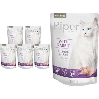 Piper Animals s králikom pre sterilizované mačky 10 x 100 g