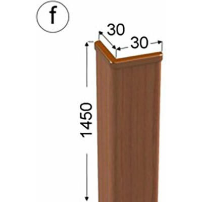 Roh ochranný třešeň fóie 30x30mm, délka 145cm