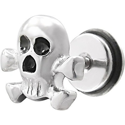 Šperky eshop falešný piercing pirátska lebka fake plug E16.8