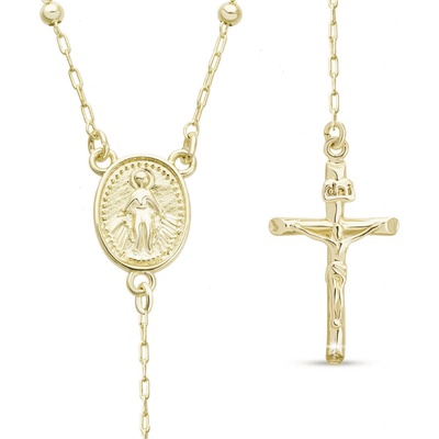 Biju Pozlacený růženec 14k ovál, kuličky 3002203